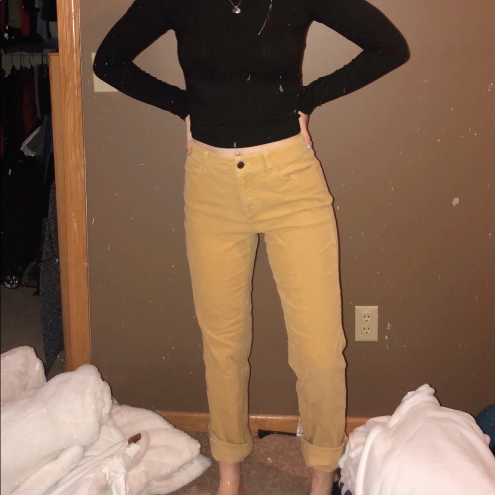 Yellow corduroy pants